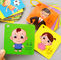 Square Shape Rigid Cardboard Kids Education Flash Cards 2mm Thick Children Learning Game Cards