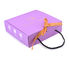 Pink Colors Printed Matt Lamination Ivory Board Gift Box With Ribbon And Handle