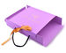 Pink Colors Printed Matt Lamination Ivory Board Gift Box With Ribbon And Handle
