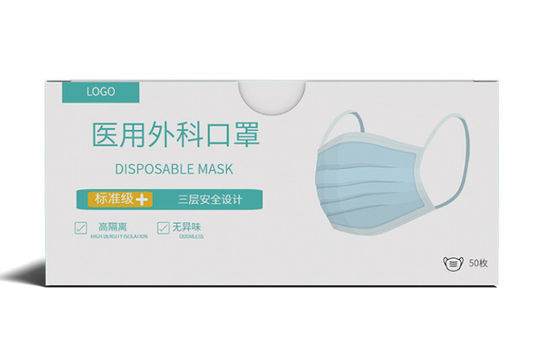 Biodegradable ROHS Disposable Mask Packaging Box 250gsm