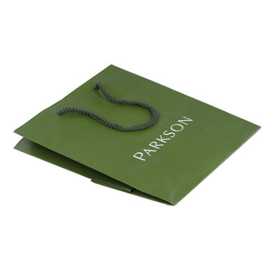 ISO9001 SGS Green Kraft Paper Bags With Handles PP Twisted