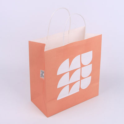 Recyclable ROHS Kraft Paper Shopping Bags With Handle 4C Offset Printing