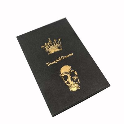Customized Logo Gold Foil Printed 310gsm German Black Core Paper With Gold Gilded Edges