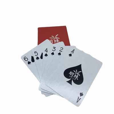 54 Red Color Printed 300gsm Coated Paper Playing Poker Cards Matt Varnishing