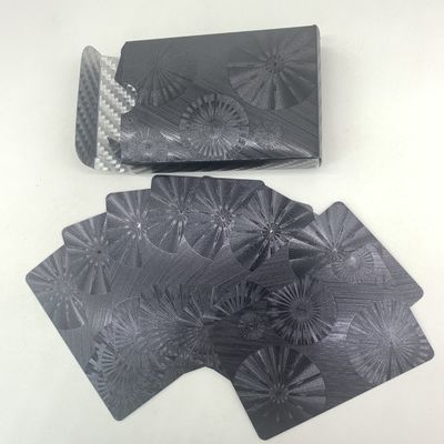 Black Foil Waterproof Plastic Poker Cards With Silver Foil Tuck Box