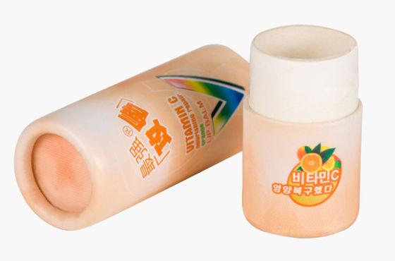 Food Grade Kraft Paper Tube Recyclable Cardboard Cylinder For Lip Balm