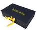 Customized Book Shape Black Magnetic Flip Cardboard Box For Hair Packaging